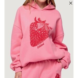 Pink Strawberry Hoodie for Kids